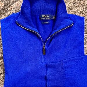 WINTER SALE!!!  Polo Ralph Lauren Quarter Zip Cashmere Mens Jumper SZ L